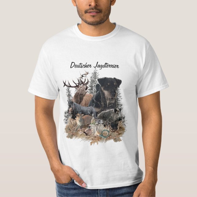 Tysk jakt Terrier (Jagdskräcker) T-Shirt (Framsida)