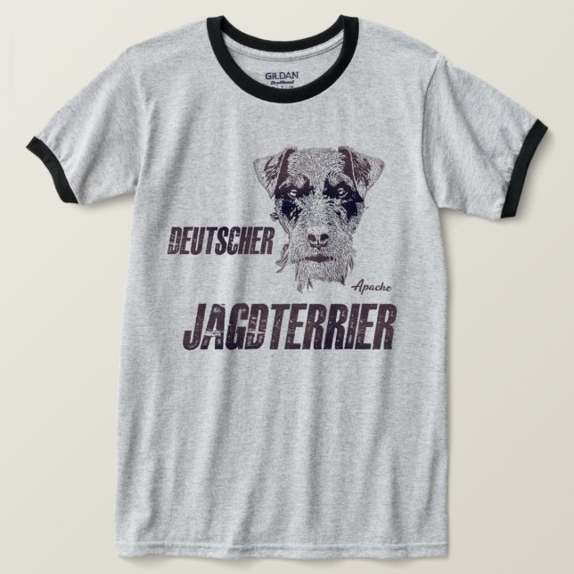 Tysk jakt Terrier (Jagdskräcker) T-Shirt (Design framsida)