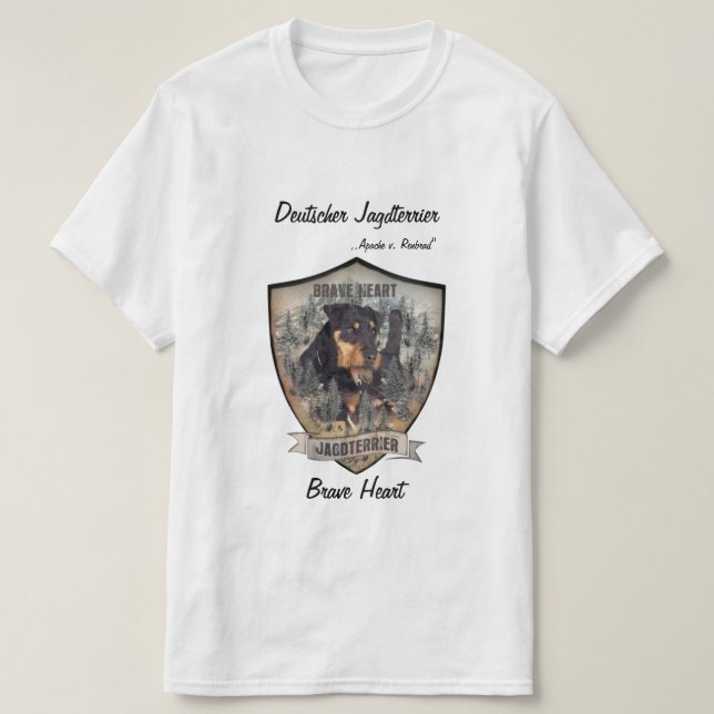 Tysk jakt Terrier (Jagdskräcker) T-Shirt (Design framsida)