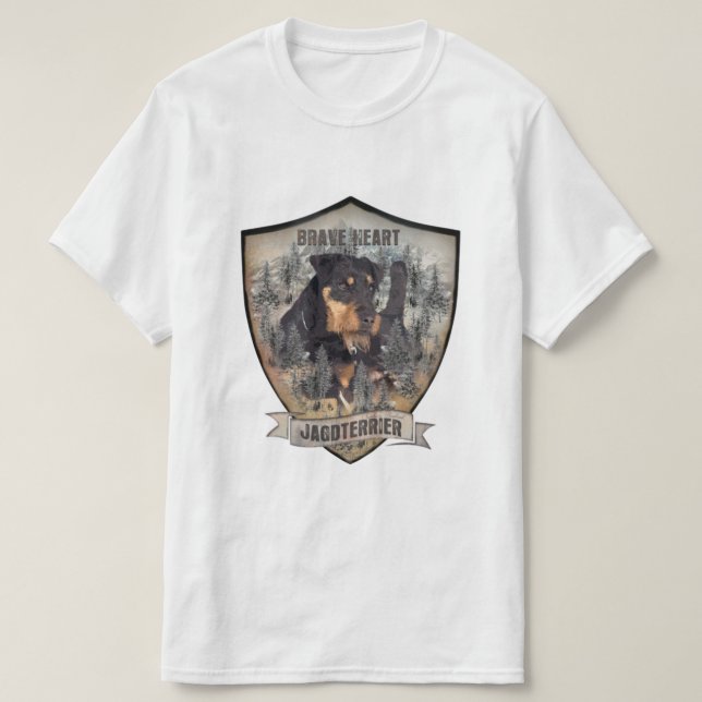Tysk jakt Terrier (Jagdskräcker) T-Shirt (Design framsida)