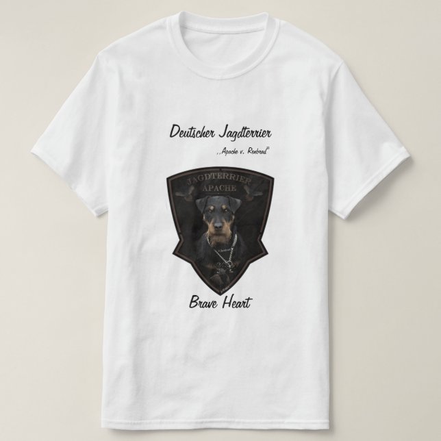 Tysk jakt Terrier (Jagdskräcker) T-Shirt (Design framsida)