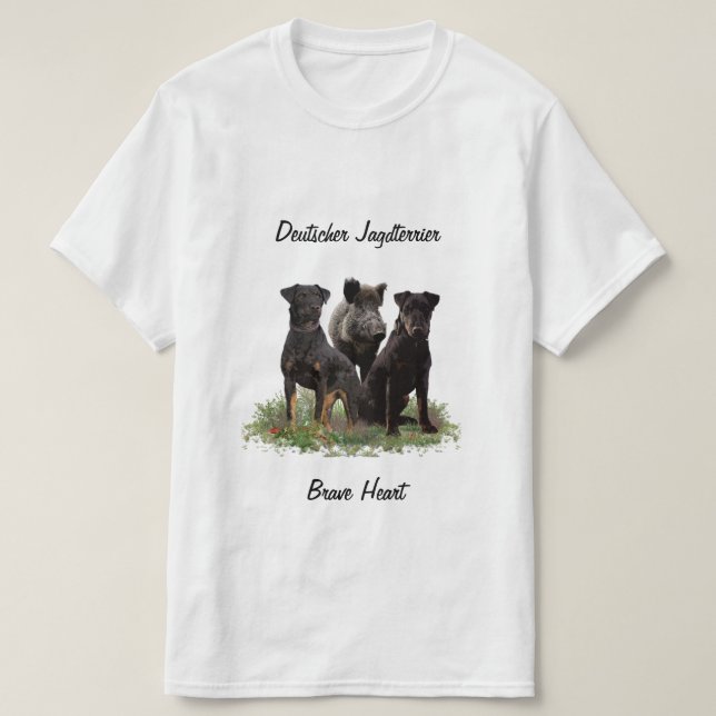 Tysk jakt Terrier (Jagdskräcker) T-Shirt (Design framsida)