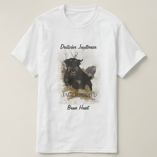 Tysk jakt Terrier (Jagdskräcker) T-Shirt (Design framsida)