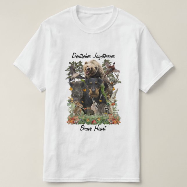 Tysk jakt Terrier (Jagdskräcker) T-Shirt (Design framsida)
