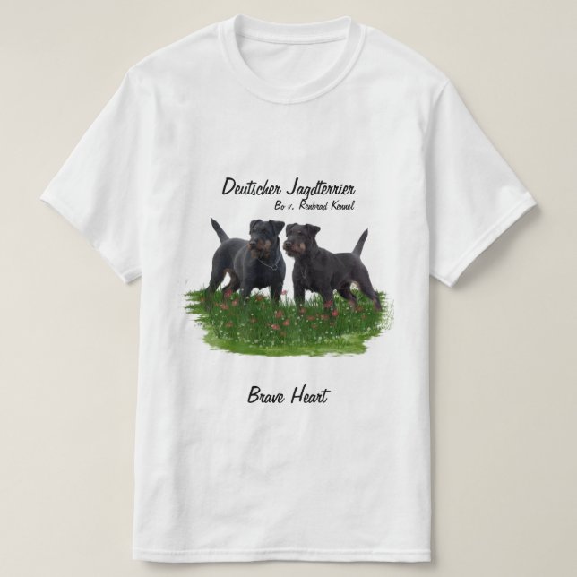 Tysk jakt Terrier (Jagdskräcker) T-Shirt (Design framsida)