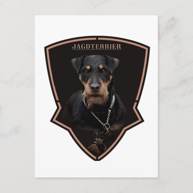Tysk jaktterrier (Jagdskräcker) Vykort (Framsida)