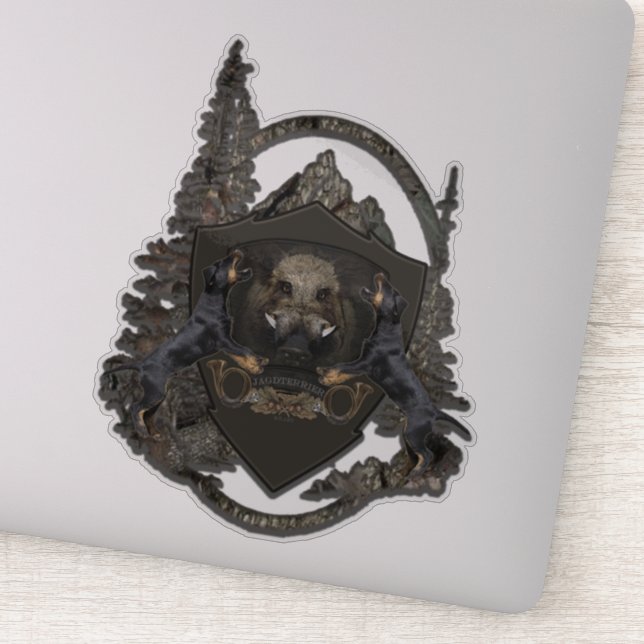 Tysk jaktterrier (Jagdterrier) dekal (Detalj)