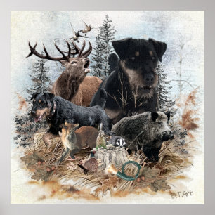 Tysk jaktterrier (Jagdterrier) Poster