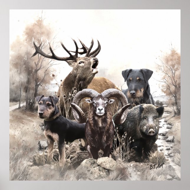 Tysk jaktterrier poster (Framsidan)