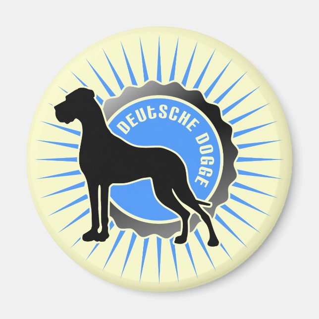 Tysk jättehund stjärnblå magnet (Framsidan)
