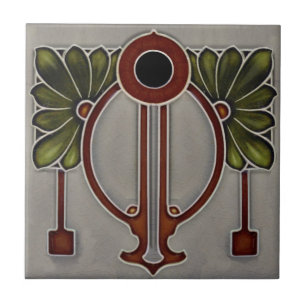 Tysk jugendastingit Art nouveau/Art Deco Repro Gr Kakelplatta