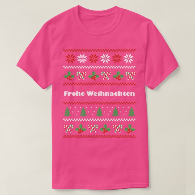Tysk jul Frohe Weihnachten T Shirt (Design framsida)