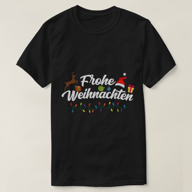 Tysk jul Frohe Weihnachten T Shirt (Design framsida)