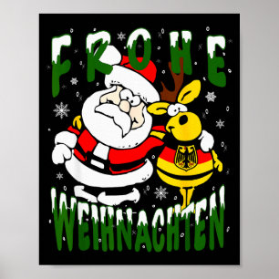 Tysk jul Tyskland Frohe Weihnachten Glädjerik Poster