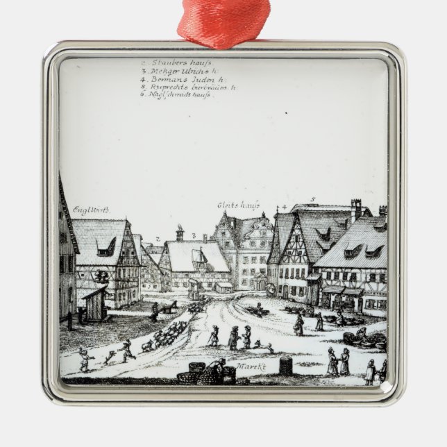Tysk köping, 1704 julgransprydnad metall (Framsidan)