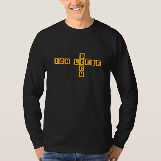Tysk korsord Ich Liebe Dich T Shirt (Framsida)