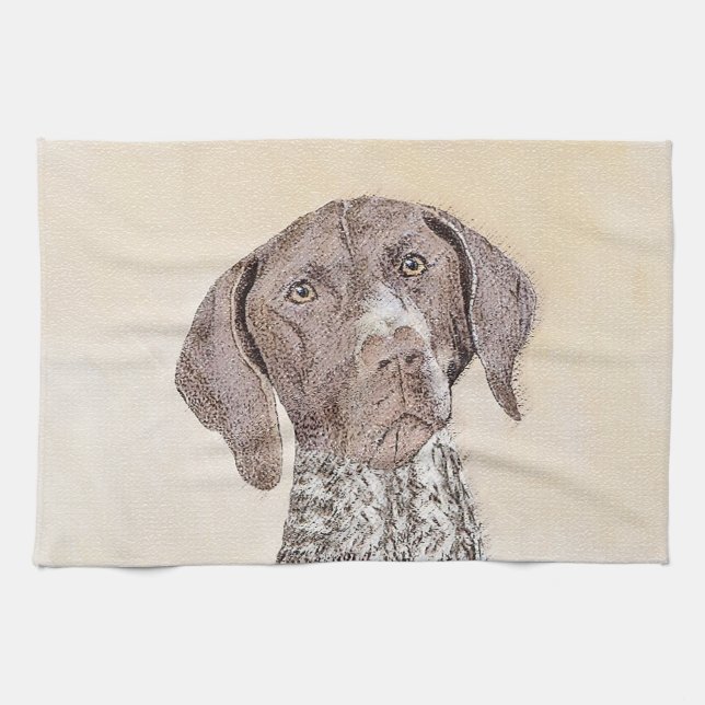Tysk kortfärgad målarfärg - Hund Art Kökshandduk (Horisontell)