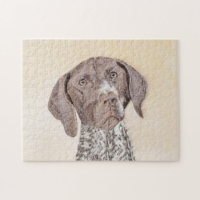 Tysk kortfärgad målarfärg - Hund Art Pussel (Horisontell)