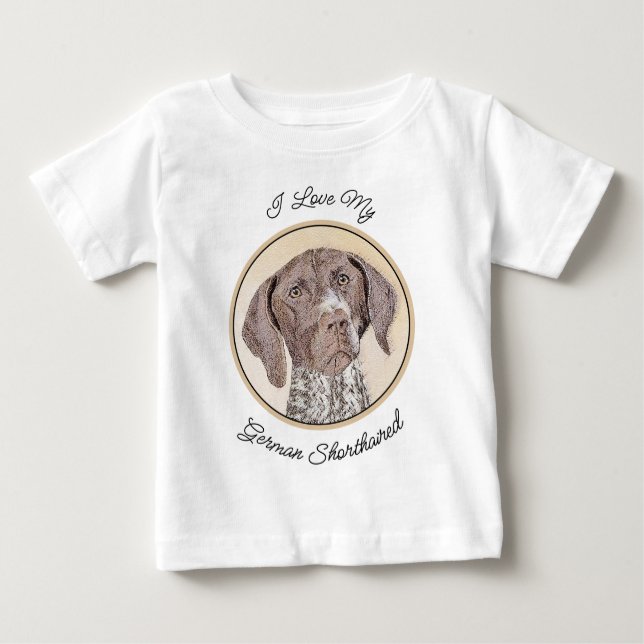 Tysk kortfärgad målarfärg - Hund Art T Shirt (Framsida)
