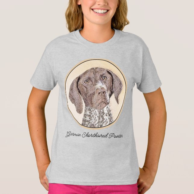 Tysk kortfärgad målarfärg - Hund Art T Shirt (Framsida)