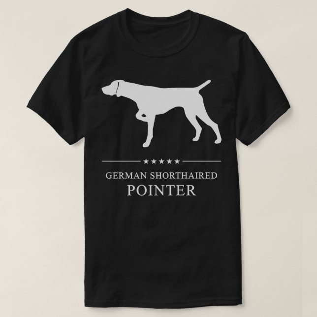 Tysk kortfristig pekare Hund White Silhouette Pu T Shirt (Design framsida)