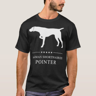 Tysk kortfristig pekare Hund White Silhouette Pu T Shirt