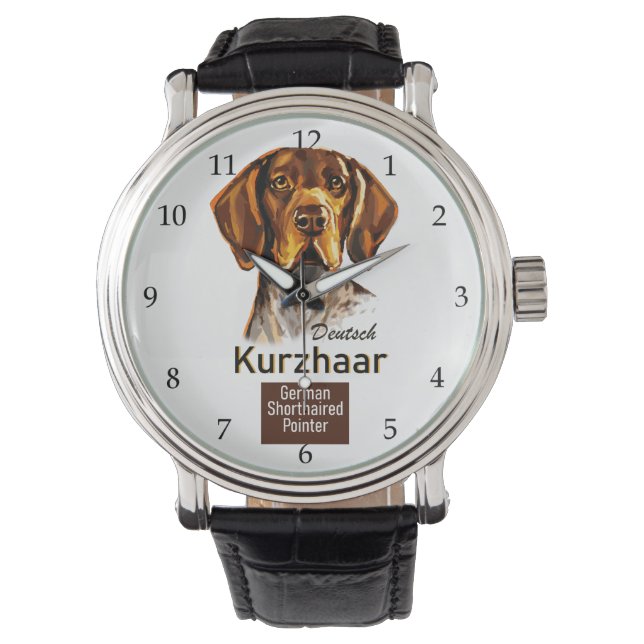 Tysk kortfristig pekare Kurzhaar Armbandsur (Framsida)