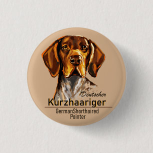 Tysk kortfristig pekare Kurzhaar Keychain Knapp