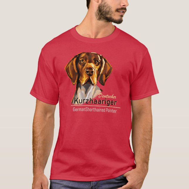 Tysk kortfristig pekare Kurzhaar T Shirt (Framsida)