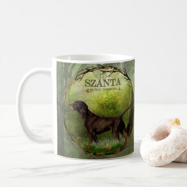 Tysk korthar,,SZANTA från Nemrods Kaffemugg (Med munk)