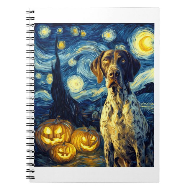 Tysk Korthårig Pointer 1 Söt Hund Halloween Ja Anteckningsbok (Framsidan)