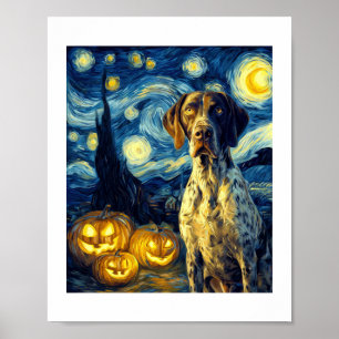 Tysk korthårig pointer 1 Söt hund Halloween Ja Poster