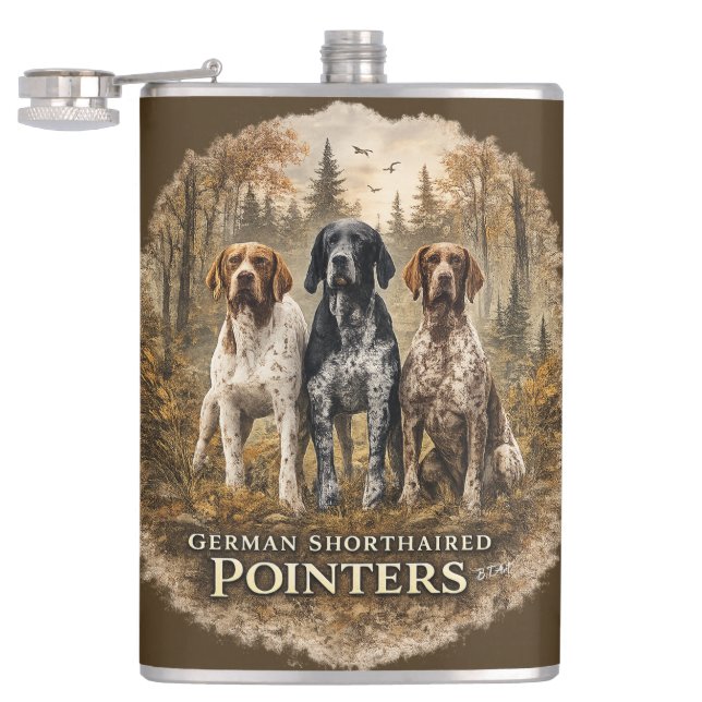 Tysk korthårig pointer fickplunta (Öppnad)
