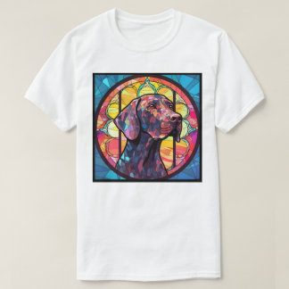 Tysk Korthårig Pointer Glasfönsterkonst T Shirt