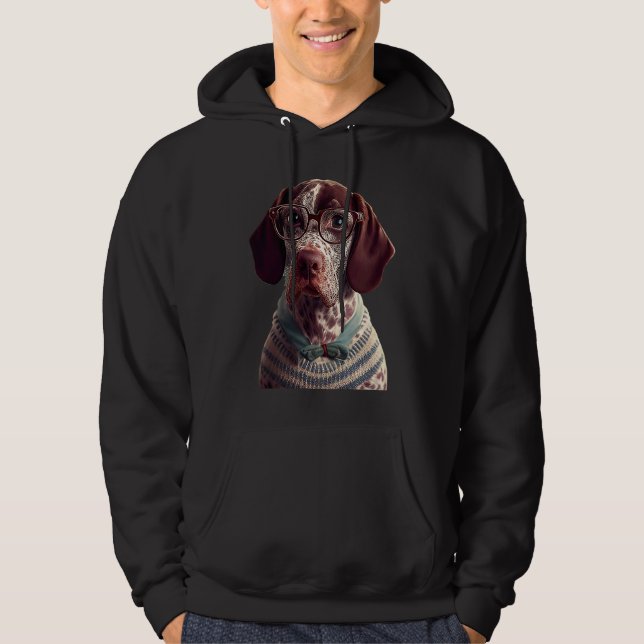 Tysk Korthårig Pointer  GSP Mamma Pappa Hoodie (Framsida)