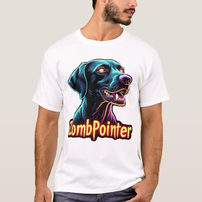 Tysk Korthårig Pointer GSP Zombie Hund Halloween T Shirt (Framsida)