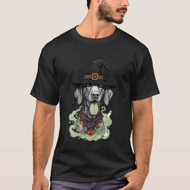 Tysk Korthårig Pointer Halloween GSP Mamma Pappa T Shirt (Framsida)