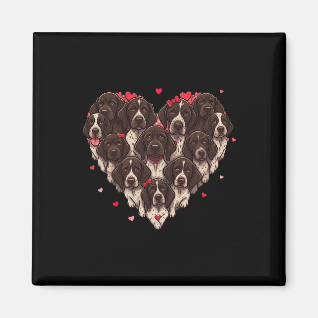 Tysk Korthårig Pointer Hjärtvalentin Kvinnor  Magnet (Framsidan)
