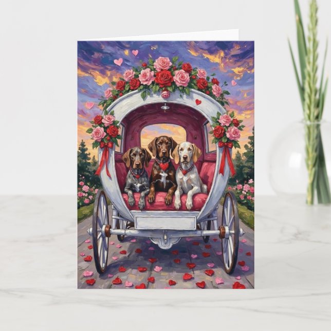 Tysk korthårig pointer Hund Alla hjärtans dag  Kort (Framsida)