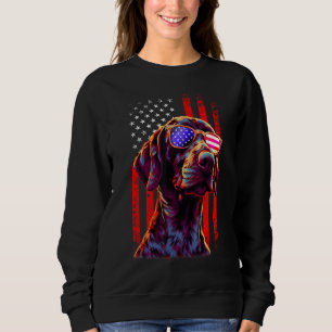 Tysk Korthårig Pointer Hund Amerikansk Flagga 4 ju T Shirt