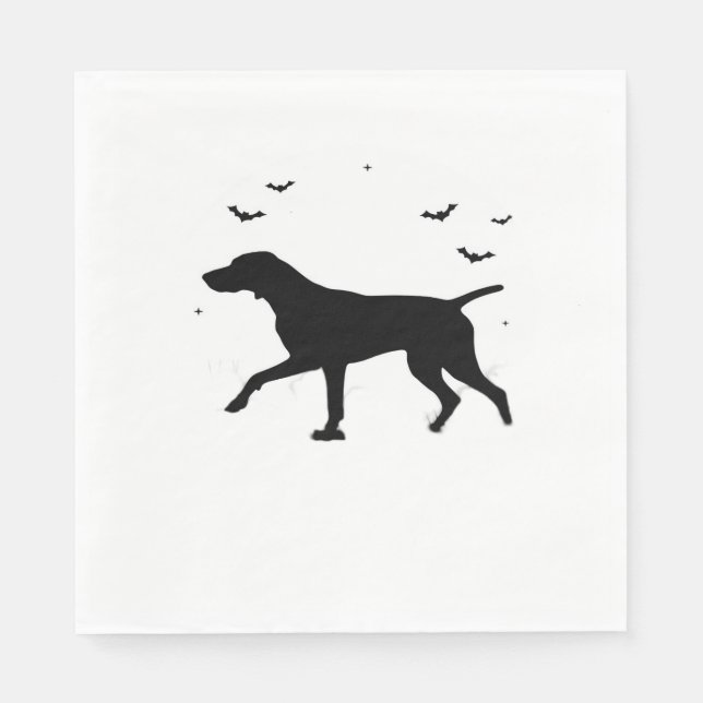 Tysk korthårig pointer hund Halloween Moon Sil Pappersservett (Framsidan)