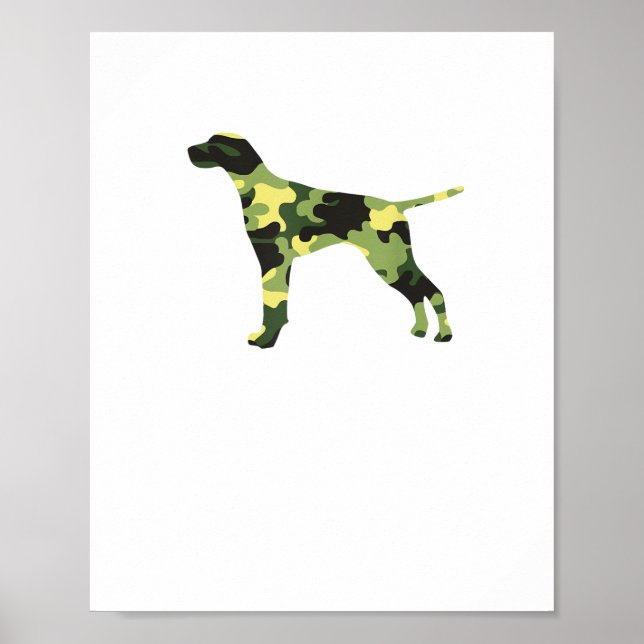 Tysk Korthårig Pointer _ Hund Kamouflage Silhuett Poster (Framsidan)