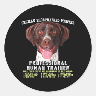Tysk Korthårig Pointer Hund Professionell Människa Runt Klistermärke