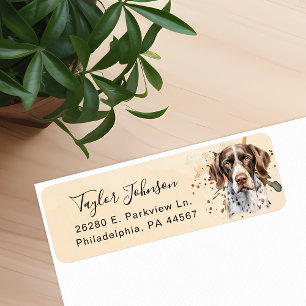 Tysk korthårig pointer hund returadress etikett