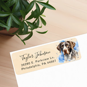 Tysk korthårig pointer hund returadress etikett