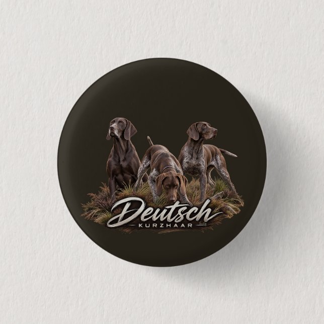Tysk Korthårig Pointer - Jaktkollektion Knapp (Framsida)