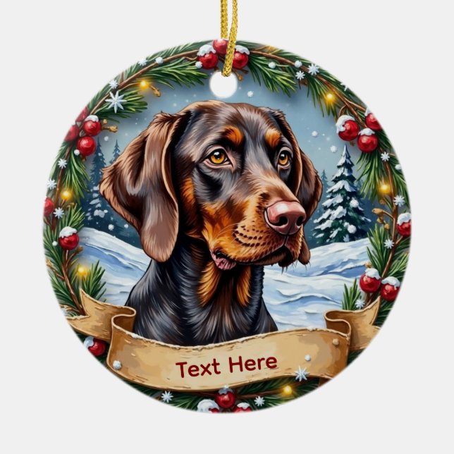Tysk korthårig pointer julgransprydnad keramik (Framsidan)
