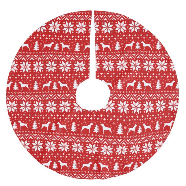 Tysk korthårig pointer julmönster julgransmatta borstad polyester (Framsidan)