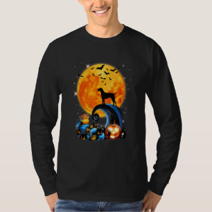 Tysk Korthårig Pointer Moon Cliff Pumpkin Hall T Shirt