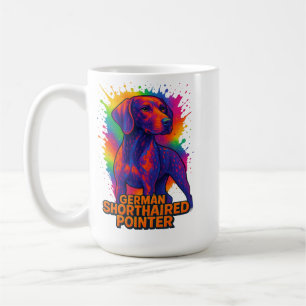 Tysk korthårig pointer Pop Art – Färgglad Neon Kaffemugg